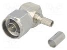 Plug; N; male; angled 90°; 50Ω; CNT-240,CNT-240-FLEX; for cable CommScope