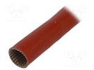 Insulating tube; fiberglass; brick red; -60÷250°C; Øint: 14mm FAVIER