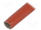Insulating tube; fiberglass; brick red; -60÷250°C; Øint: 16mm FAVIER