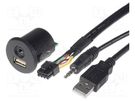 USB/AUX adapter; Nissan; Jack 3,5mm 4pin socket,USB A socket PER.PIC.