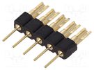 Adapter; pin strips; PIN: 5; straight; 2.54mm; soldering,THT; 1x5 CONNFLY