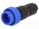 Connector: circular; plug; male; PIN: 3; w/o contacts; for cable BULGIN