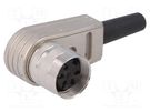 Connector: M16; plug; female; soldering; for cable; PIN: 5; 5A; 300V AMPHENOL