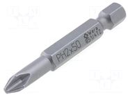 Screwdriver bit; Phillips; PH2; 1/4"; Overall len: 50mm; TORSION WERA