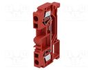 Splice terminal: rail; 0.2÷4mm2; ways: 1; terminals: 2; red; WS; TS35 DEGSON ELECTRONICS