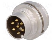 Connector: M16; socket; male; PIN: 7; 5A; 250V; soldering; straight LUMBERG