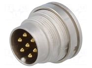 Connector: M16; socket; male; PIN: 7; 5A; 250V; soldering; straight LUMBERG