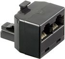 ISDN T-Adapter, black - RJ45 male (8P8C) > 2x RJ45 female (8P8C)