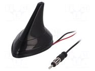 Antenna; automotive,SHARK; AM,FM; DIN; 2dB; 5dB; black; 12VDC JC Antenna