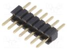 Pin header; pin strips; male; PIN: 7; straight; 1.27mm; THT; 1x7 CONNFLY