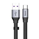 Baseus Simple flat cable USB cable / USB Type C SuperCharge 5A 40W Quick Charge 3.0 QC 3.0 23cm gray (CATMBJ-BG1), Baseus