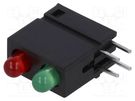LED; in housing; red/green; 3mm; No.of diodes: 2; 20mA; 40°; 2÷2.2V SIGNAL-CONSTRUCT
