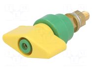 Laboratory clamp; yellow-green; 1kVDC; 100A; brass; polycarbonate SCHÜTZINGER