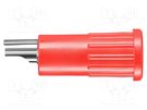 4mm banana; 16A; 30VAC; 60VDC; red; nickel plated; crimped; 7mΩ SCHÜTZINGER