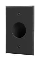 1 GANG RECESSED WALL PLATE W/ SCREW, BLK
