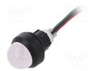Indicator: LED; prominent; red/green; 230VAC; Ø13mm; leads 300mm POLAM-ELTA