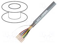 Wire; LiY-CY; 3x0.25mm2; shielded,tinned copper braid; PVC; grey TASKER
