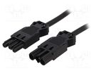 Cable: mains; GST18; 16A; 250V; ways: 3; black; straight; Layout: 1x3 WIELAND