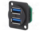 Socket; USB A; for panel mounting,countersunk screw hole,screw CLIFF