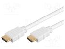 Cable; HDMI 1.4; HDMI plug,both sides; Len: 3m; white; Core: CCS Goobay