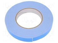 Tape: fixing; W: 19mm; L: 10m; Thk: 1.1mm; double-sided; white ANTICOR