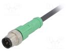 Connection lead; M12; PIN: 5; straight; 1.5m; plug; 60VAC; 4A; PUR PHOENIX CONTACT