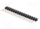 Pin header; pin strips; male; PIN: 16; straight; 2.54mm; THT; 1x16 CONNFLY