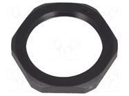 Nut; PG29; polyamide; Thk: 7mm; Spanner: 46mm; black; Thread: PG HUMMEL