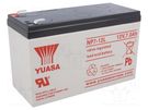 Re-battery: acid-lead; 12V; 7Ah; AGM; maintenance-free; 2.65kg YUASA
