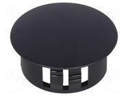 Stopper; H: 10.3mm; Flange dia: 23.2mm; Wall thick: 3.3mm; black FIX&FASTEN