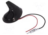 Antenna; automotive,SHARK; AM,FM; DIN; black gloss; 12VDC; RG174 4CARMEDIA
