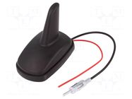 Antenna; automotive,SHARK; AM,FM; DIN; matt black; 12VDC; RG174 4CARMEDIA