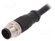 Connector: M12; plug; male; PIN: 4; straight; 4A; 250V; IP67; cables BULGIN