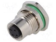 Connector: M12; socket; PIN: 4; female; 250V; straight; IP67; THT BULGIN