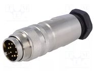 Connector: M16; plug; male; PIN: 12; 3A; 60V; soldering; for cable BULGIN