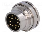 Connector: M16; socket; male; PIN: 12; 3A; 60V; soldering; straight BULGIN