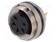 Connector: M16; socket; female; PIN: 5; 6A; 250V; soldering; straight BULGIN