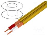 Wire: microphone cable; 2x0.25mm2; yellow; OFC; -15÷70°C TASKER