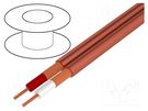 Wire: microphone cable; 2x0.25mm2; red; OFC; -15÷70°C; PVC TASKER