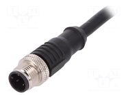 Connector: M12; plug; male; PIN: 4; straight; 4A; 250V; IP67; cables BULGIN