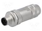 Connector: M12; plug; male; PIN: 8; shielded; gold-plated; 1.5A; IP67 BINDER