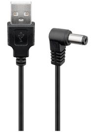 Goobay USB līdz līdzstrāvas kabelis 5,5 x 2,1 mm, 1 m, 5 V 1A, melns