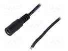 Cable; 2x0.5mm2; wires,DC 5,5/2,1 socket; straight; black; 1.46m ESPE