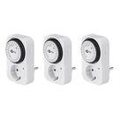 Set of 3, Analogue Timer, white - easy-to-operate analogue time switch