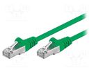 Patch cord; F/UTP; 5e; stranded; CCA; PVC; green; 1.5m; 26AWG Goobay