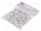 Holder; white; on round cable; 100pcs; with a nail; 10mm PAWBOL