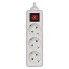 Power Strip without cable 3 sockets + Switch SCHUKO, EMOS