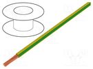 Wire; H05V-K,LgY; stranded; Cu; 0.5mm2; PVC; yellow-green; 100m BQ CABLE