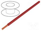 Wire; TLY; stranded; Cu; 0.22mm2; PVC; red; 150V,300V; 50m; Class: 5 BQ CABLE