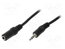 Cable; Jack 3.5mm socket,Jack 3.5mm plug; 5m; black LOGILINK